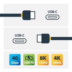 StarTech.com Câble USB4 de 50cm 40Gbps, 240W (5A) PD, 8K 12 | JDB-Info