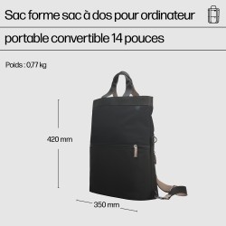HP Sac forme sac à dos pour ordinateur portable convertible | JDB-Info