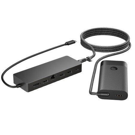 HP Ensemble combiné concentrateur USB-C et chargeur pour PC | JDB-Info
