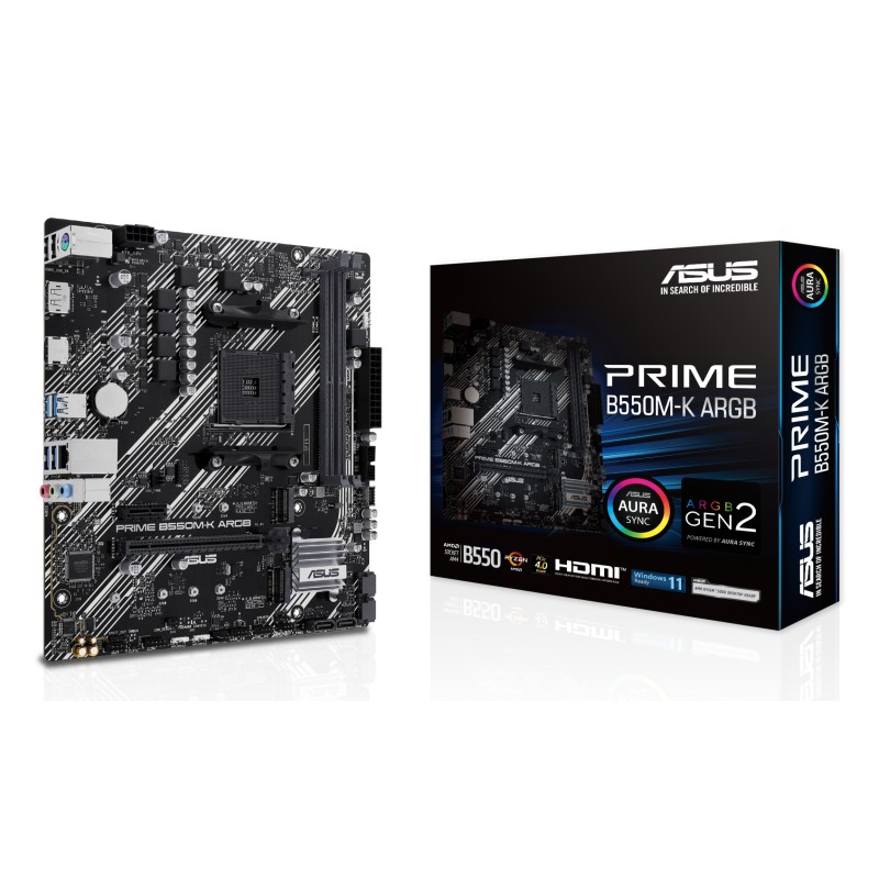 ASUS PRIME B550M-K ARGB AMD B550 Emplacement AM4 micro ATX | JDB-Info