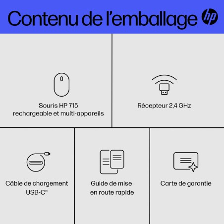HP Souris multi-périphériques rechargeable 715 | JDB-Info