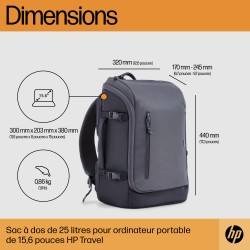 HP Sac à dos pour ordinateur portable Travel 25 litres 15,6 | JDB-Info