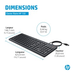 HP Clavier filaire 150 | JDB-Info