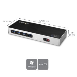 StarTech.com Station d'Accueil Double Écran 4K60Hz DisplayP | JDB-Info
