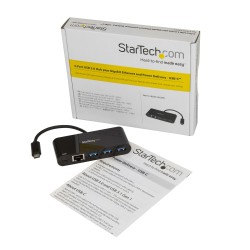 StarTech.com Hub USB C - 3 ports - USB 3.0 (5Gbps) Ethernet | JDB-Info