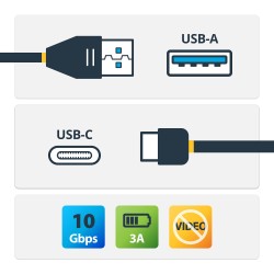 StarTech.com Câble de Charge USB-A vers USB-C de 1m, USB 10 | JDB-Info