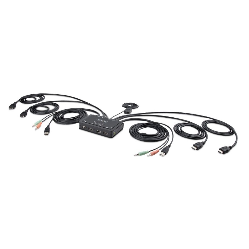 StarTech.com C2-DH46-UA2-CBL-KVM commutateur écran, clavier et souris 2 ports Noir