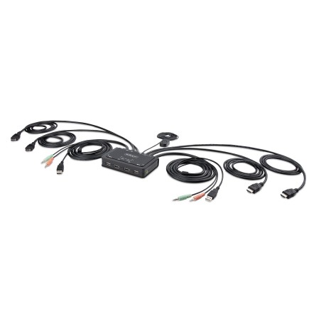 StarTech.com C2-DH46-UA2-CBL-KVM commutateur écran, clavier et souris 2 ports Noir