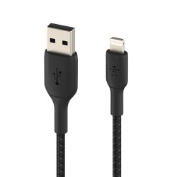 BELKIN BOOST CHARGE USB-A to Lightning Cable Braided 1M Black