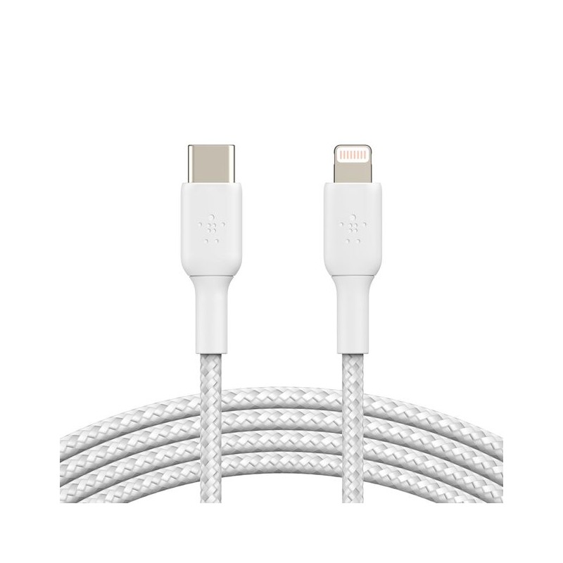 BELKIN BOOST CHARGE USB-C to Lightning Cable Braided 1M White