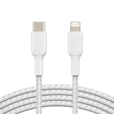 BELKIN BOOST CHARGE USB-C to Lightning Cable Braided 1M White