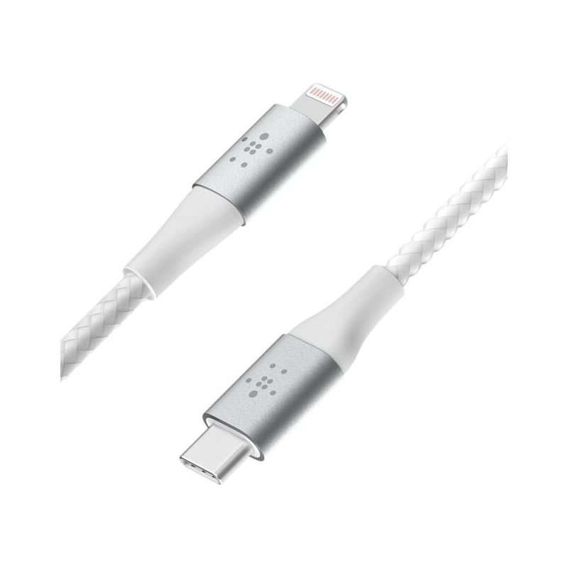 BELKIN BOOST CHARGE USB-C to Lightning Cable Braided 2M White