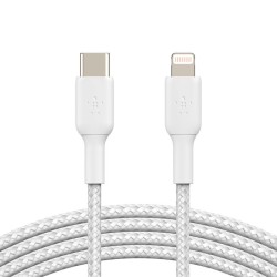 BELKIN BOOST CHARGE USB-C to Lightning Cable Braided 2M White