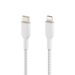BELKIN BOOST CHARGE USB-C to Lightning Cable Braided 2M White