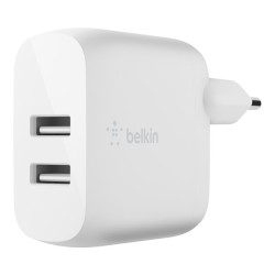 BELKIN BOOST CHARGE 24w 12w X2 USB-A Dual Wall Charger White