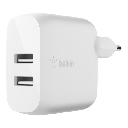 BELKIN BOOST CHARGE 24w 12w X2 USB-A Dual Wall Charger White