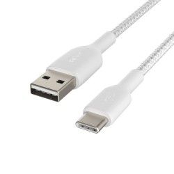 BELKIN BOOST CHARGE USB-A to USB-C Cable Braided 0.15M White