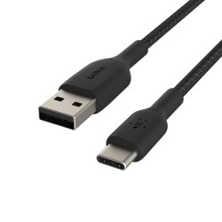 BELKIN BOOST CHARGE USB-A to USB-C Cable Braided 2M Black
