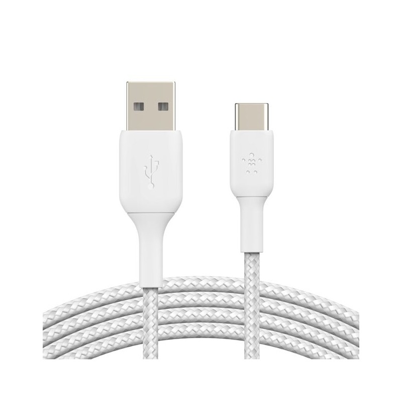BELKIN BOOST CHARGE USB-A to USB-C Cable Braided 2M White