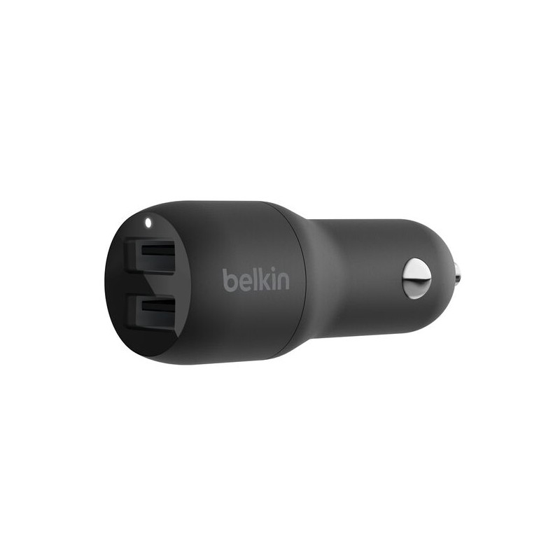 BELKIN BOOST CHARGE 24W 12w x 2 USB-A Dual Car Charger Black
