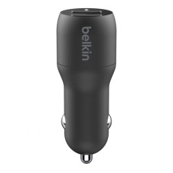 BELKIN BOOST CHARGE 24w USB-A Dual Car Charger w/ 1M PVC A-LTG Black