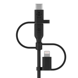 BELKIN Cable USB-A vers USB-C Lightning et MicroUSB