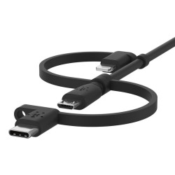 BELKIN Cable USB-A vers USB-C Lightning et MicroUSB