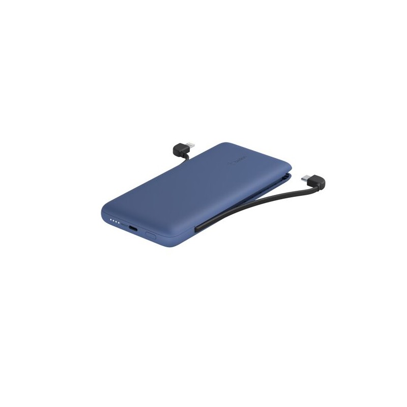 BELKIN BOOST CHARGE 10 000 mAh PD Powerbank with Integrated Cables USB-C and Lightning Blue
