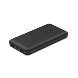 BELKIN Batterie externe 3 ports 10K avec câble USB-A vers USB-C noir