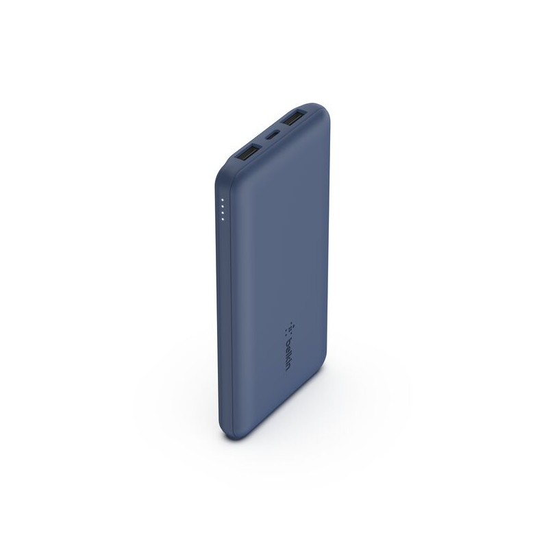 BELKIN Batterie externe 3 ports 10K avec câble USB-A vers USB-C bleu