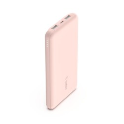 BELKIN Batterie externe 3 ports 10K avec câble USB-A vers USB-C rose