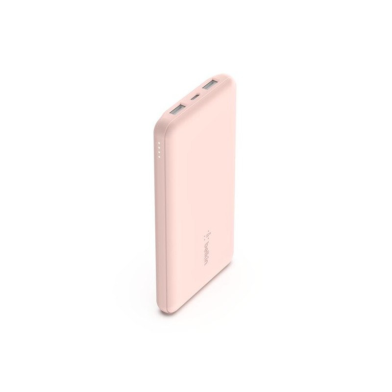 BELKIN Batterie externe 3 ports 10K avec câble USB-A vers USB-C rose
