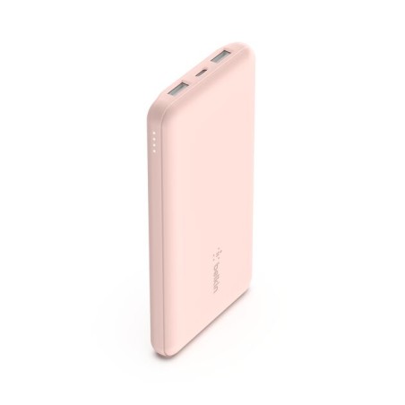 BELKIN Batterie externe 3 ports 10K avec câble USB-A vers USB-C rose