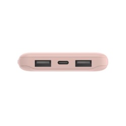 BELKIN Batterie externe 3 ports 10K avec câble USB-A vers USB-C rose