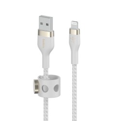 BELKIN Câble USB-A vers Lightning Silicon Tréssé 1m Blanc