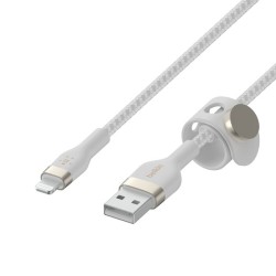 BELKIN Câble USB-A vers Lightning Silicon Tréssé 1m Blanc