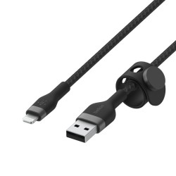 BELKIN Câble USB-A vers Lightning Silicon Tréssé 2m Noir