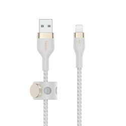 BELKIN Câble USB-A vers Lightning Silicon Tréssé 2m Blanc