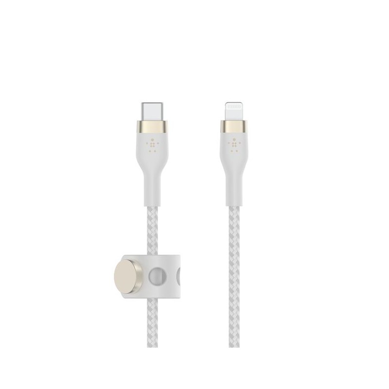 BELKIN Câble USB-C vers lightning Silicon Tréssé 1m Blanc