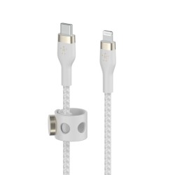 BELKIN Câble USB-C vers lightning Silicon Tréssé 1m Blanc