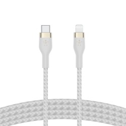 BELKIN Câble USB-C vers lightning Silicon Tréssé 1m Blanc