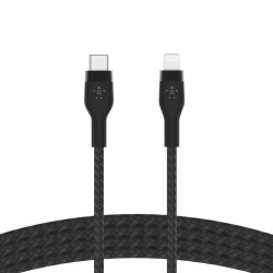 BELKIN Câble USB-C vers Lightning Silicon Tréssé 2m Blanc