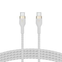 BELKIN Câble USB-C vers USB-C Silicon Tréssé 2m Blanc