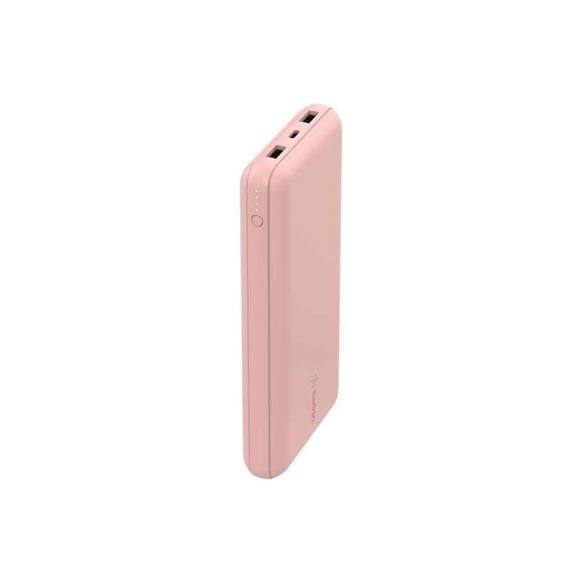 BELKIN Powerbank 20K 15W USB-C cable inclus + 2 USB-A Rose
