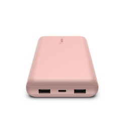 BELKIN Powerbank 20K 15W USB-C cable inclus + 2 USB-A Rose