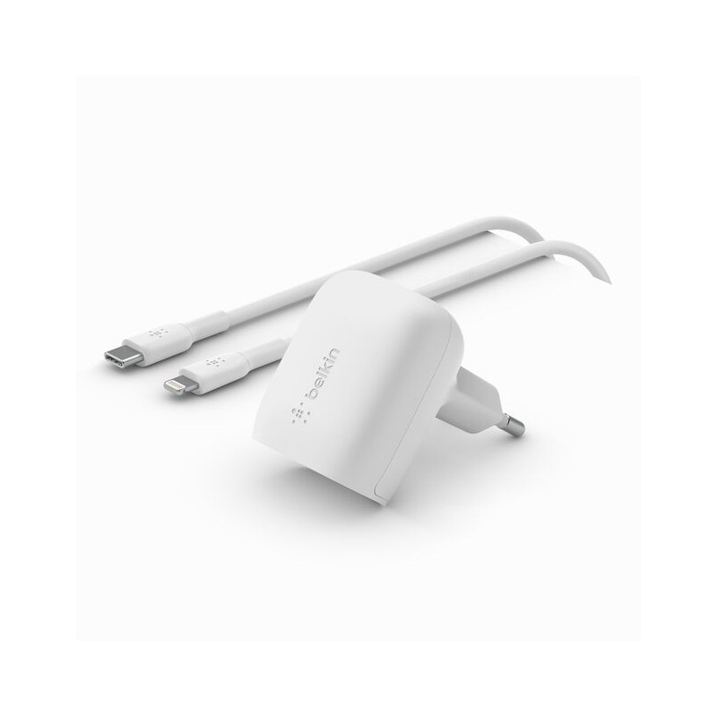 BELKIN Chargeur secteur USB-C PD 20W + cable 1m PVC C-LTG blanc