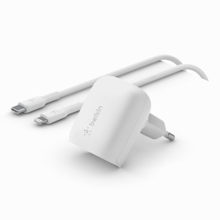 BELKIN Chargeur secteur USB-C PD 20W + cable 1m PVC C-LTG blanc