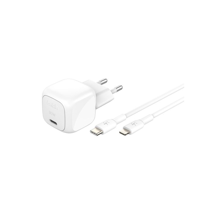 BELKIN 30W USB PD Wall Charger with PPS WHT w/1m C-LTG