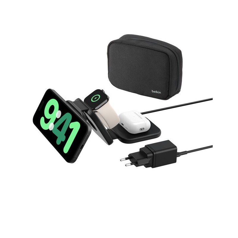 BELKIN BOOST CHARGE PRO 3in1 Folding Travel Wireless Charging Pad with Qi2 Magnetic 15w