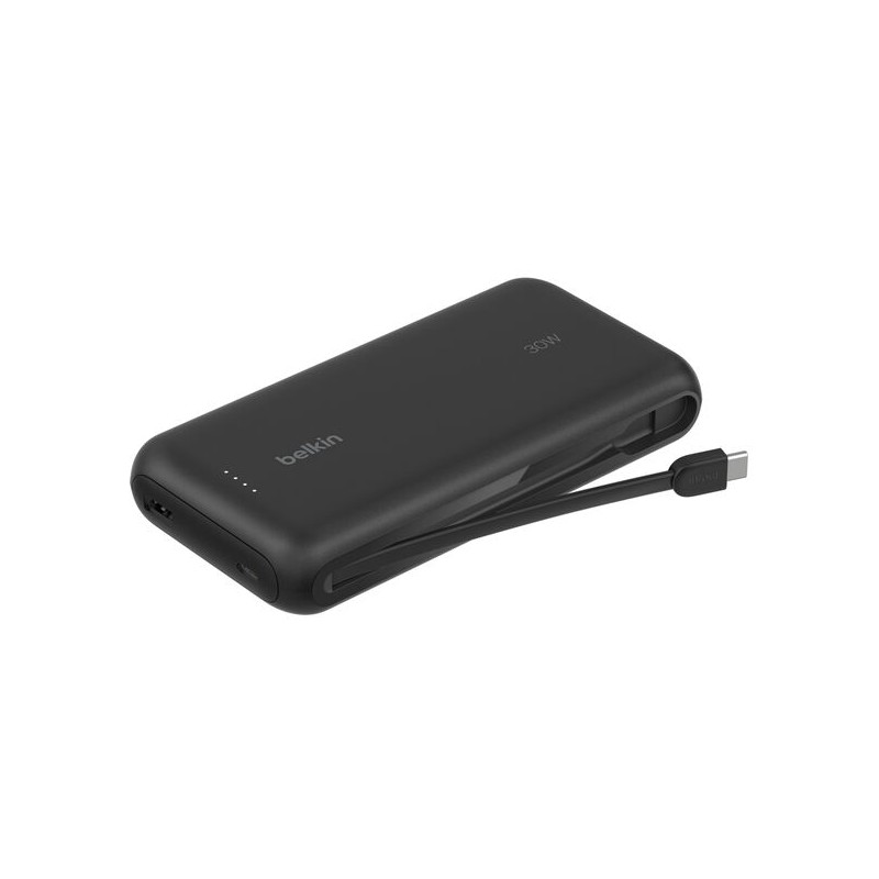 BELKIN 20k PD30w Integrated USB-C Cable Power Bank Black